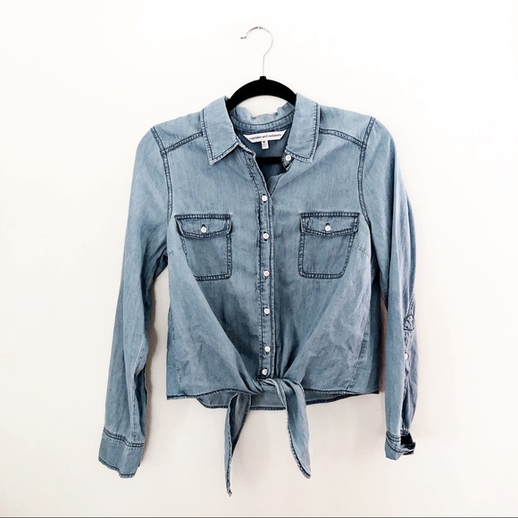 cupcakes & cashmere Tops - Cashmere & Cupcakes | Tie Front Denim Top